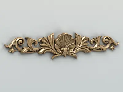 Carved decor horizontal 016 3D model