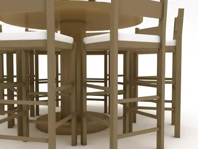 3D model dining table 004 Low-poly 3D model