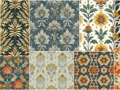 Classic Wallpaper VOL02 4K Seamless PNG PBR Textures Texture