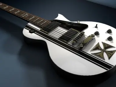 James Hetfield ESP JH IRON CROSS White 3D model