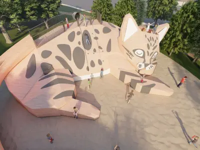 Leopard Cat Children play equipment 3D model