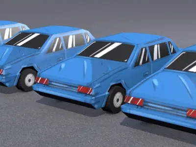 Low poly Cars car simulator Low-poly 3D model