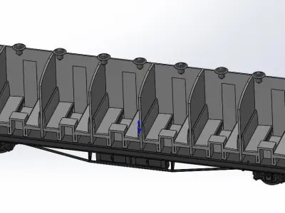 old passenger railroad car 3D print model