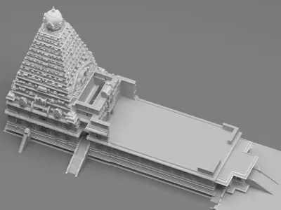 World Famous Thanjavur Big temple Inner 3d model india  3D model