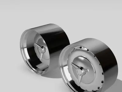 20inch Billet 1957 Chev Hubcap Wheels with Spinner 2x Offsets 3D print model
