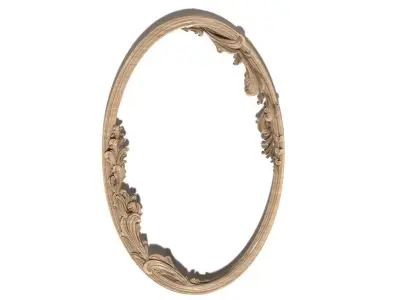 Frame-010 ornately carved wooden frame 3D model