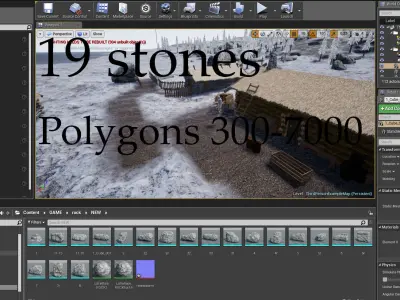 Rock 19 Low-poly 3D model ue4 unity Low-poly 3D model