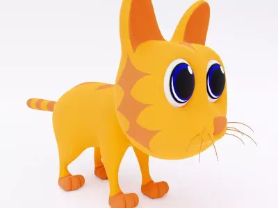Cat 3dmodel cartoon with big eyes 3D model
