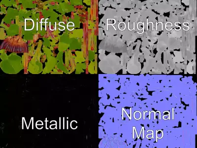 Green Foliage Plant model pack Low-poly 3D model