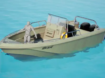 Btm Boat v2 - Unreal Engine Project Low-poly 3D model