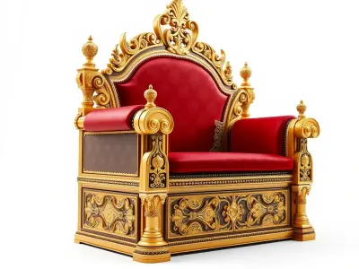 Regal Throne Chair Model Pack Low-poly 3D model