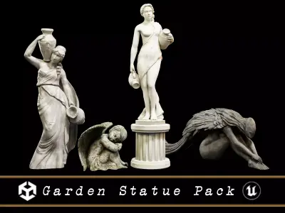 Garden Statue Pack 3D Model Collection