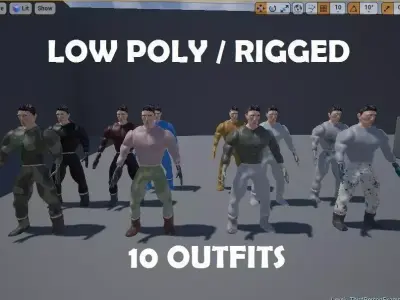 Armored Moder Character Low-poly 3D model