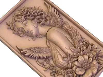 Engraving the angels wings 3D model