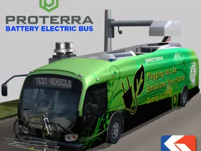 Proterra electric 40 Foot bus SEPTA green livery Low-poly 3D model