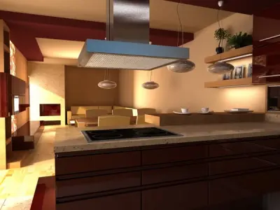 Contemporary Kitchen Scene 07 3D model