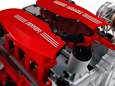 Twin Turbo V8 Engine High Detailed 3D model