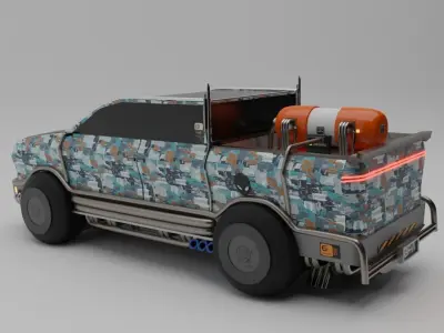 SCI FI BLENDER PICKUPTRUCK 3D model