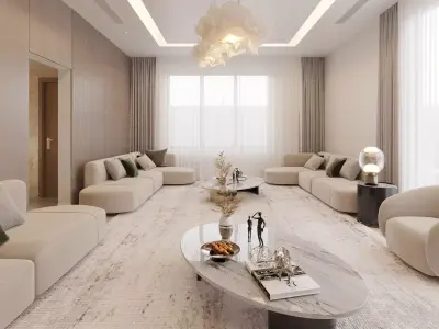 Modern Luxury Majlis Room Interior 3D model