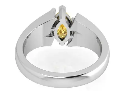 Oval Cut Split Shank Ring 3467 3D print model