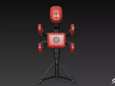 Freestanding Boxing Trainer Low-poly 3D model