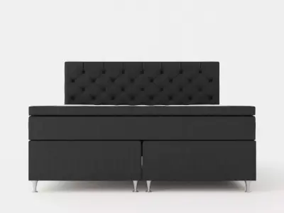 Joluma Complete Bed Package Continental Bed 180x200 Black Low-poly 3D model