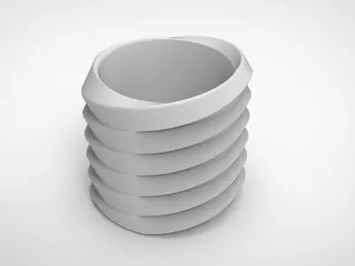 Thread pattern vase 3D print model
