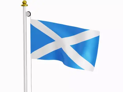 Flag of the Scotland Low-poly 3D model