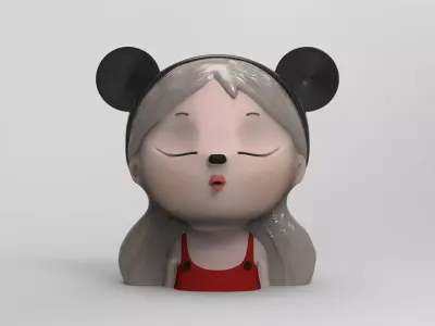 Cute girls and boys planters 9 - STL for 3d printing 3D print model