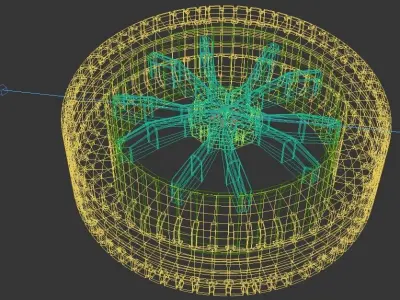 Car Wheel Low-poly 3D model 2