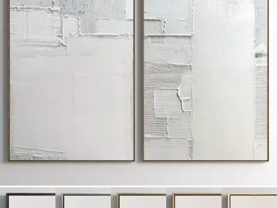 Plaster Two Photo Frame E-10 Low-poly 3D model