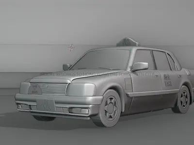 Hong Kong Culture series - Hong Kong Taxi - Crown Comfort Sedan 3D model