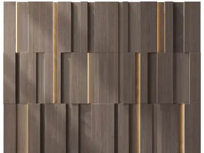 Wood Wall Panel Decor 87 3D model