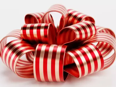 Ribbon Bow V1 - Striped Decorative Gift Wrapping 3D model