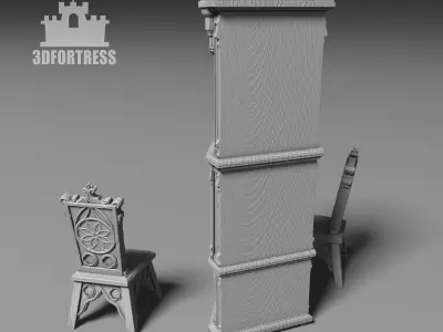 Gothic  Furniture  Set 2 3D print model