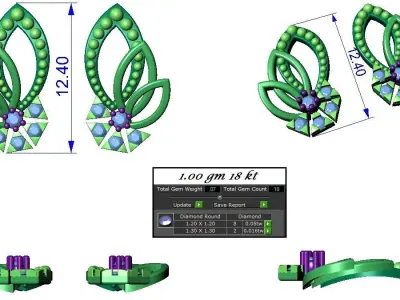 Pendant Earrings combo - 322 3D print model