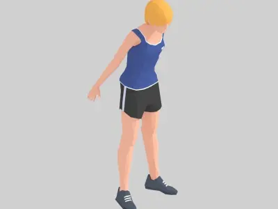Squats  Exercise Woman Animation Low-poly 3D model