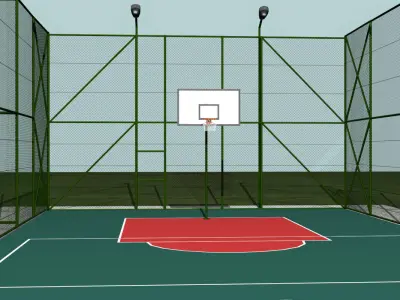 basketball court Low-poly 3D model