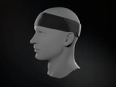 Black Headband Low-poly 3D model