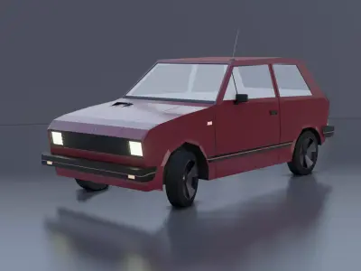 Yugo Koral 45 Low Poly Free low-poly 3D model