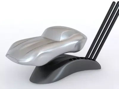 Jaguar E-Type Car Sculpture desk accessory with pen storage 3D print model