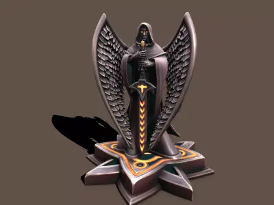 Statue Man Keeper Low-poly 3D model