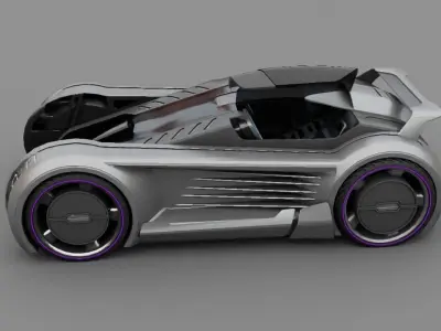 super car concept model rigged vehicle 3D model