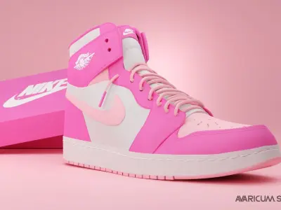Air Jordan 1 sneaker made in Blender Free 3D model