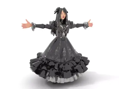 Gothic Lolita Dress model pack Low-poly 3D model
