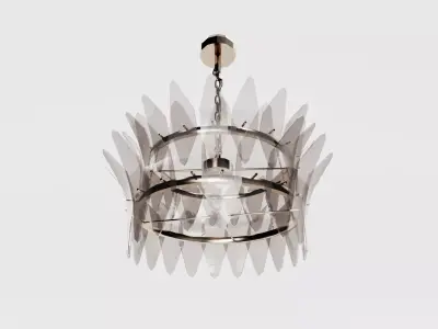 Luxury Glass Feather Chandelier Free 3D model