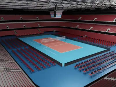 Volleyball Stadium Low-poly 3D model