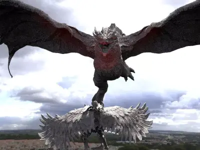 Dark Dragon Killgharrah VS Arch angel 3D model