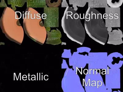 Spiky Green Cactus model pack Low-poly 3D model