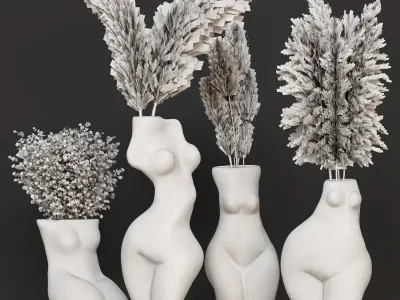 Female Body Vase Decor Set 24  3D model